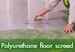 Polyurethane floor screed systems.